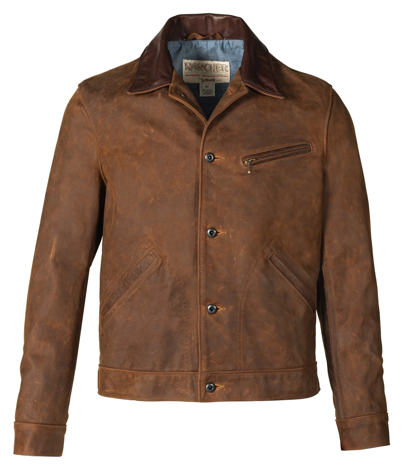 Schott 538 Nubuck Cowhide Mechanics Jacket 1 Schott 538 Nubuck Cowhide Mechanics Jacket